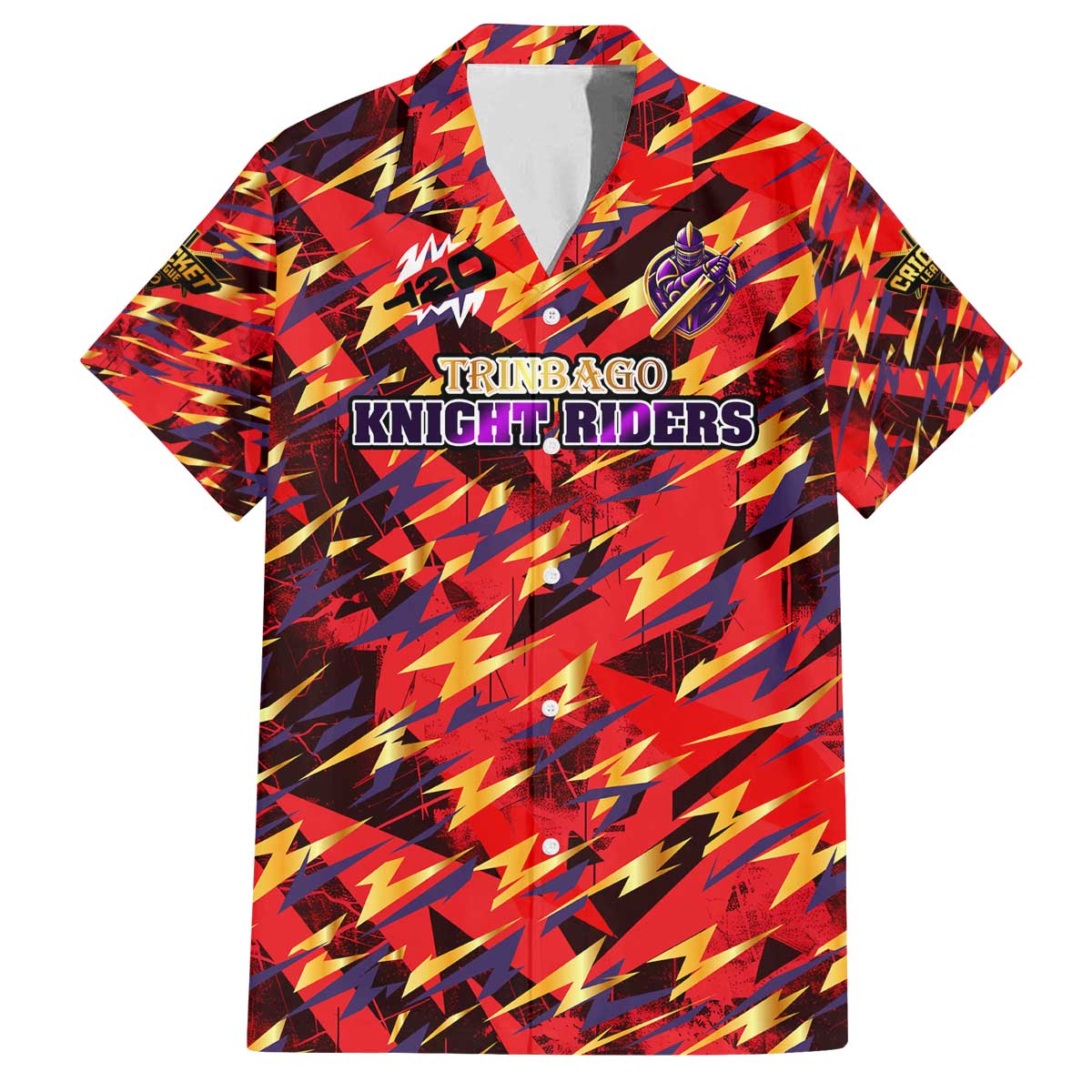 Personalised Trinidad and Tobago Cricket Knight Riders Family Matching Off The Shoulder Long Sleeve Dress and Hawaiian Shirt Trinbago’s Thunder Charge