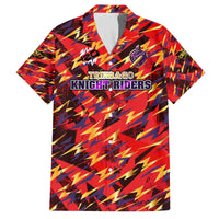 Personalised Trinidad and Tobago Cricket Knight Riders Family Matching Off The Shoulder Long Sleeve Dress and Hawaiian Shirt Trinbago’s Thunder Charge