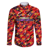Personalised Trinidad and Tobago Cricket Knight Riders Family Matching Off The Shoulder Long Sleeve Dress and Hawaiian Shirt Trinbago’s Thunder Charge