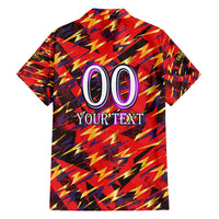 Personalised Trinidad and Tobago Cricket Knight Riders Family Matching Off Shoulder Short Dress and Hawaiian Shirt Trinbago’s Thunder Charge