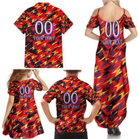 Personalised Trinidad and Tobago Cricket Knight Riders Family Matching Summer Maxi Dress and Hawaiian Shirt Trinbago’s Thunder Charge