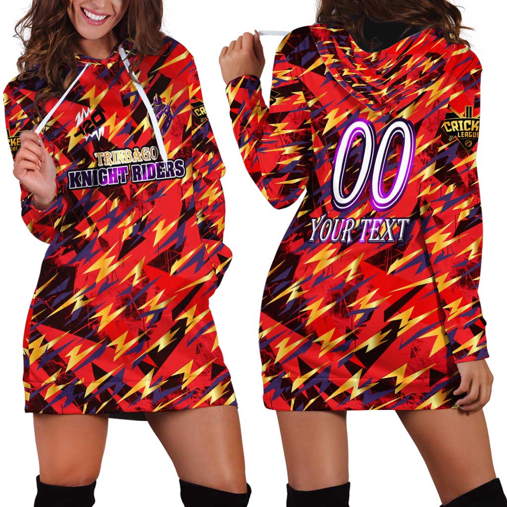 Personalised Trinidad and Tobago Cricket Knight Riders Hoodie Dress Trinbago’s Thunder Charge