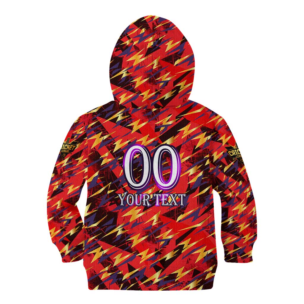 Personalised Trinidad and Tobago Cricket Knight Riders Kid Hoodie Trinbago’s Thunder Charge