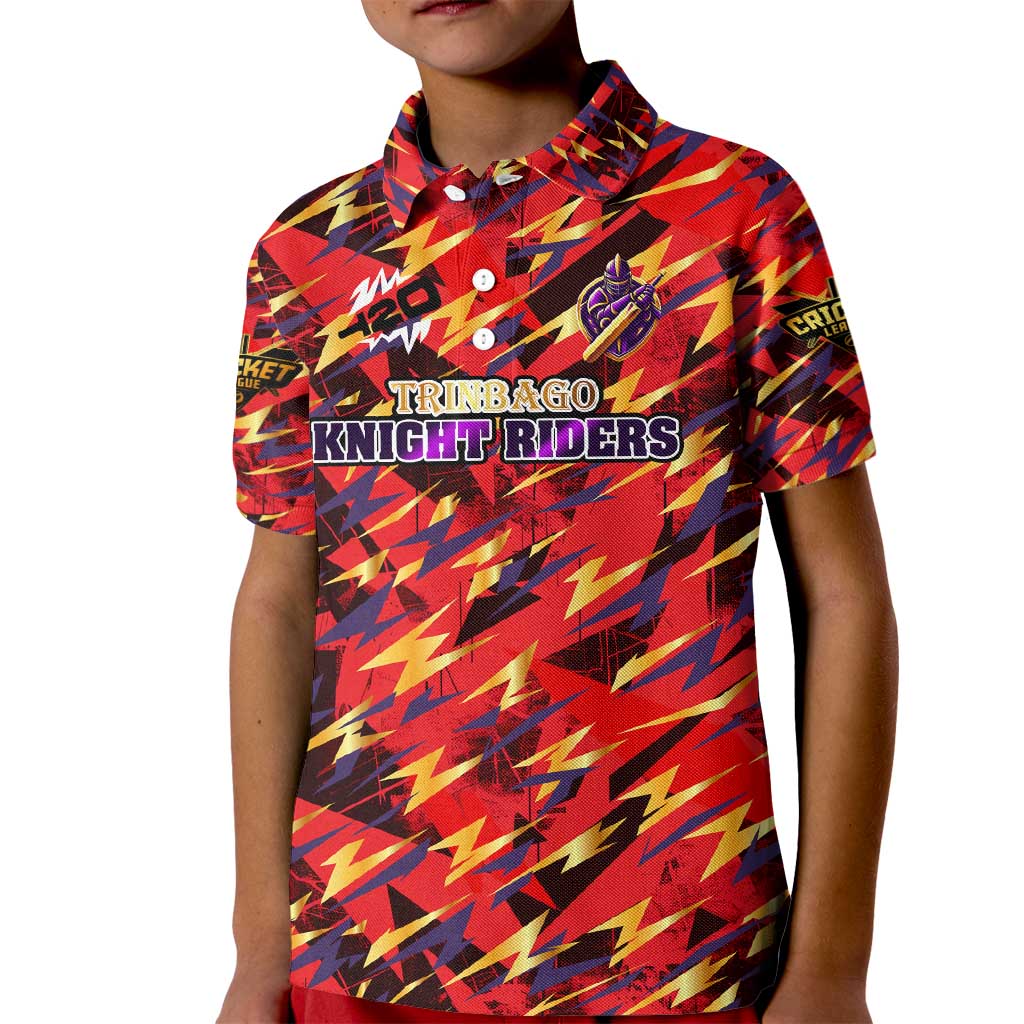 Personalised Trinidad and Tobago Cricket Knight Riders Kid Polo Shirt Trinbago’s Thunder Charge