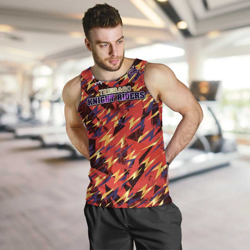 Personalised Trinidad and Tobago Cricket Knight Riders Men Tank Top Trinbago’s Thunder Charge
