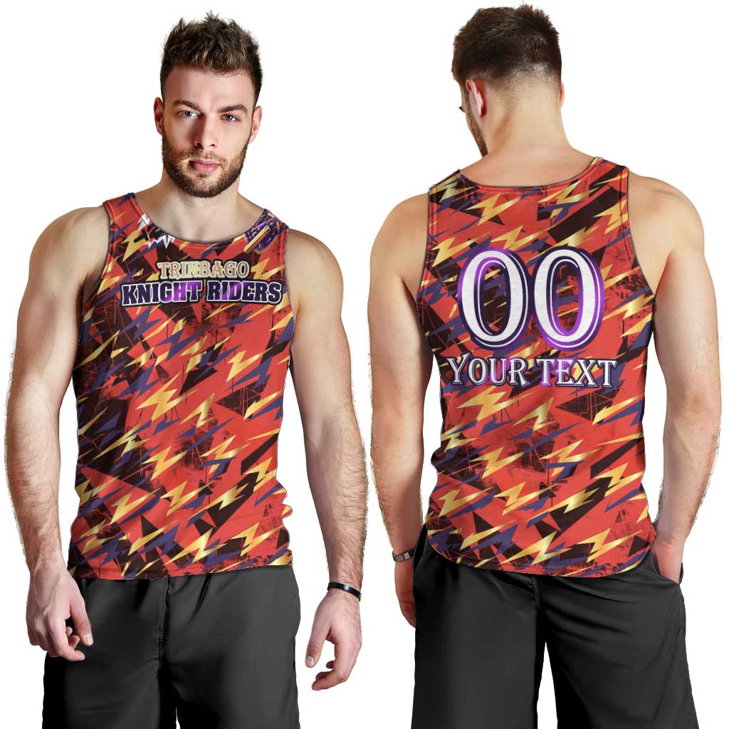 Personalised Trinidad and Tobago Cricket Knight Riders Men Tank Top Trinbago’s Thunder Charge