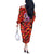 Personalised Trinidad and Tobago Cricket Knight Riders Off The Shoulder Long Sleeve Dress Trinbago’s Thunder Charge