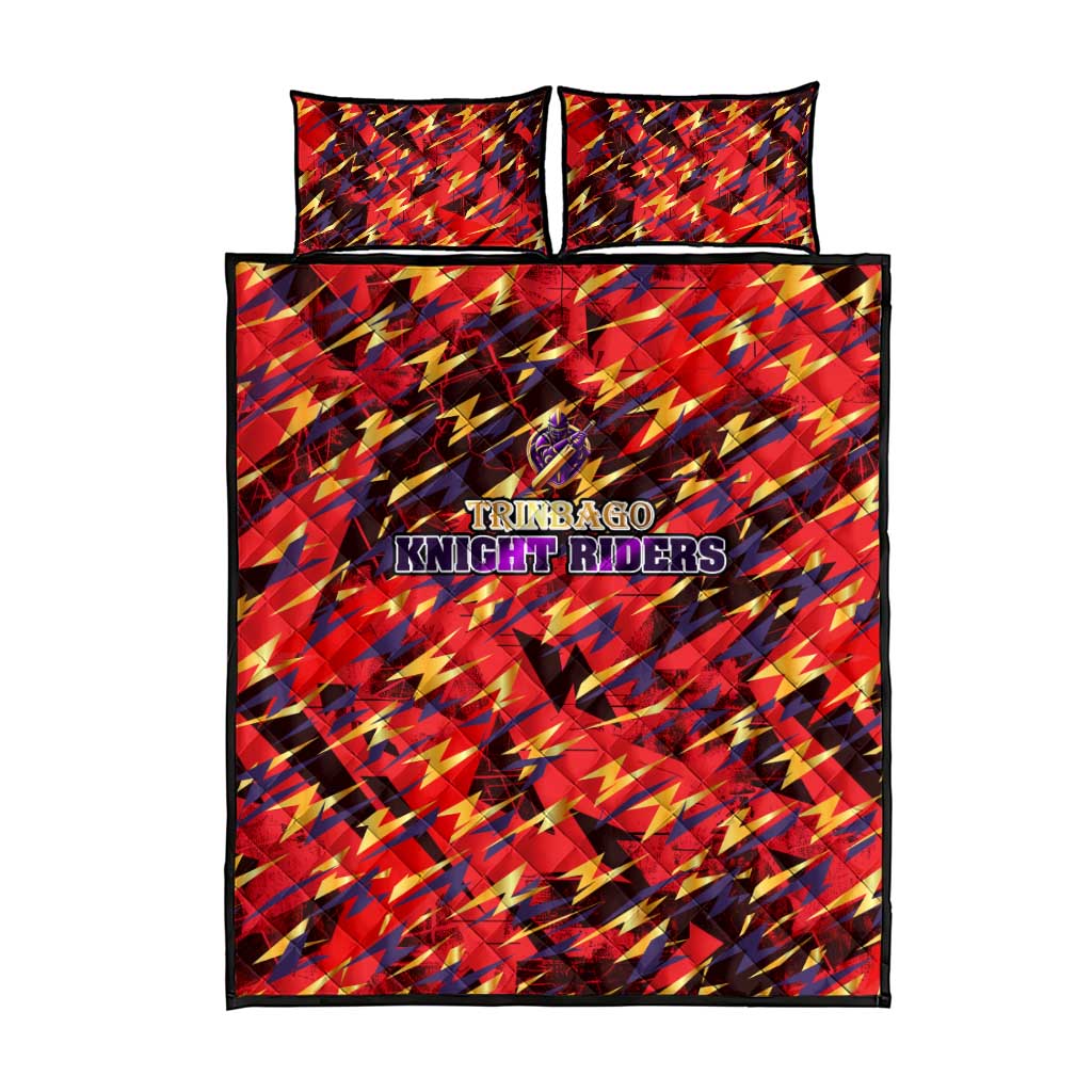 Trinidad and Tobago Cricket Knight Riders Quilt Bed Set Trinbago’s Thunder Charge