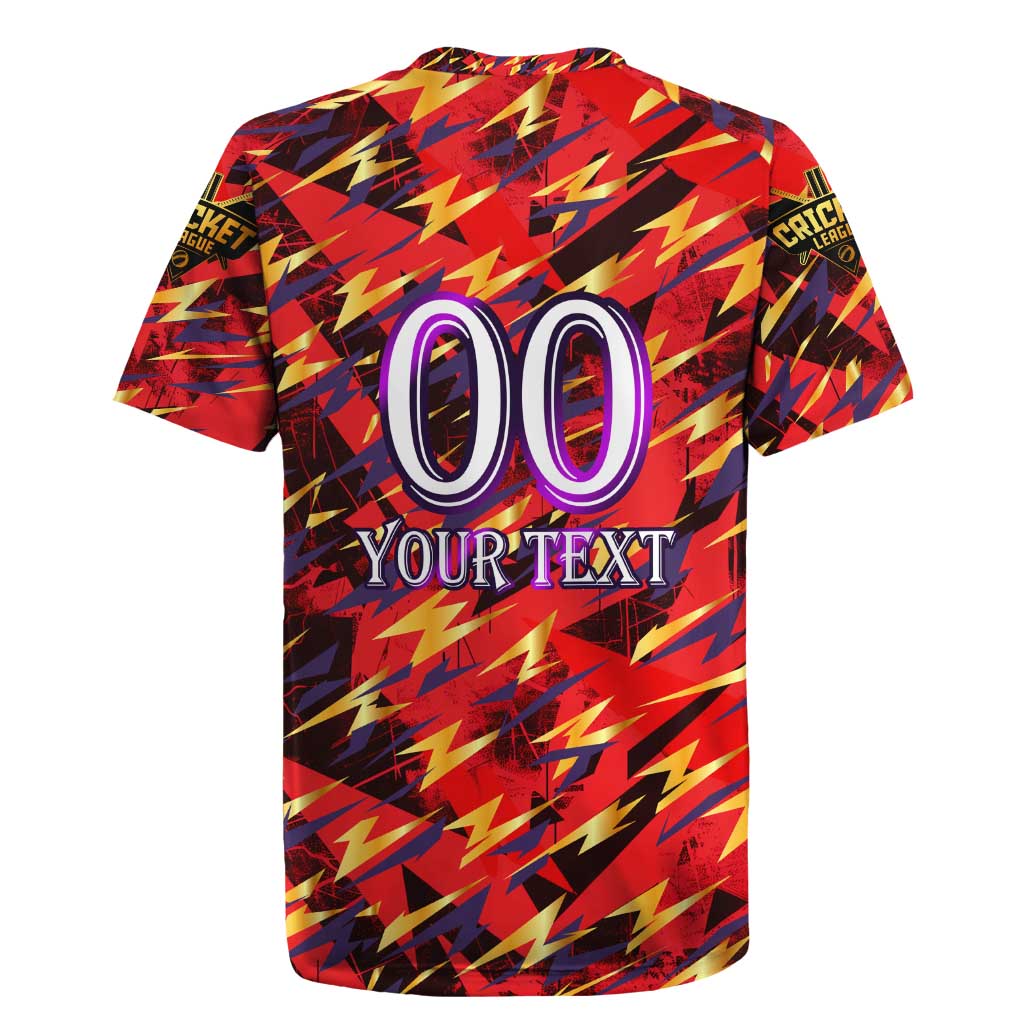 Personalised Trinidad and Tobago Cricket Knight Riders Rugby Jersey Trinbago’s Thunder Charge