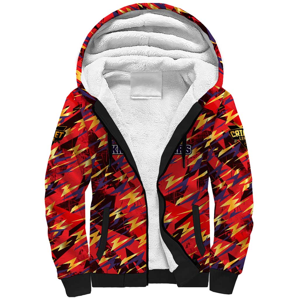 Personalised Trinidad and Tobago Cricket Knight Riders Sherpa Hoodie Trinbago’s Thunder Charge
