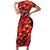 Personalised Trinidad and Tobago Cricket Knight Riders Short Sleeve Bodycon Dress Trinbago’s Thunder Charge