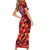 Personalised Trinidad and Tobago Cricket Knight Riders Short Sleeve Bodycon Dress Trinbago’s Thunder Charge