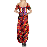 Personalised Trinidad and Tobago Cricket Knight Riders Summer Maxi Dress Trinbago’s Thunder Charge