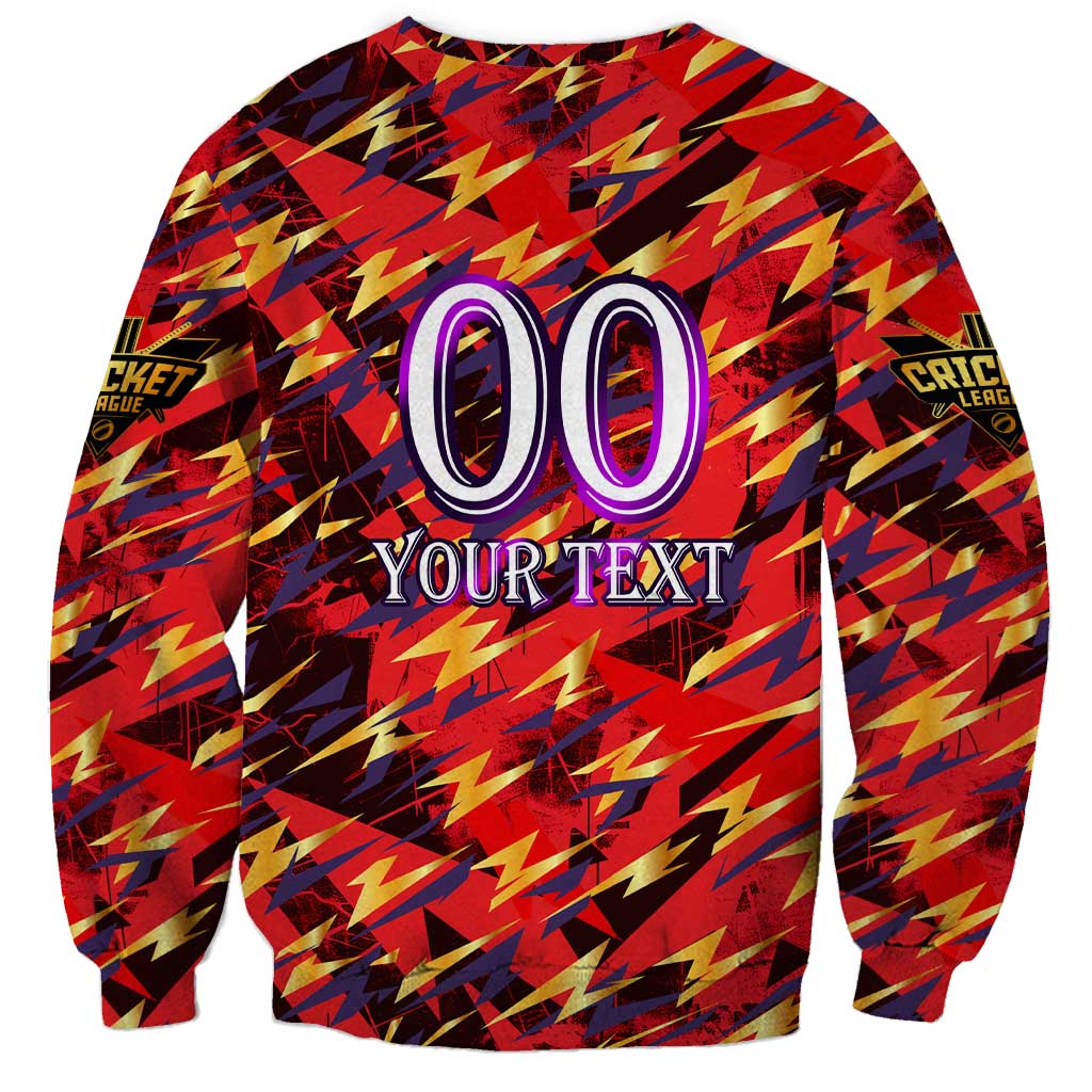 Personalised Trinidad and Tobago Cricket Knight Riders Sweatshirt Trinbago’s Thunder Charge