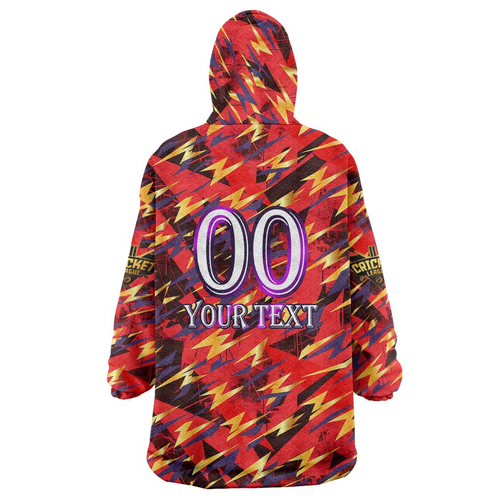 Personalised Trinidad and Tobago Cricket Knight Riders Wearable Blanket Hoodie Trinbago’s Thunder Charge