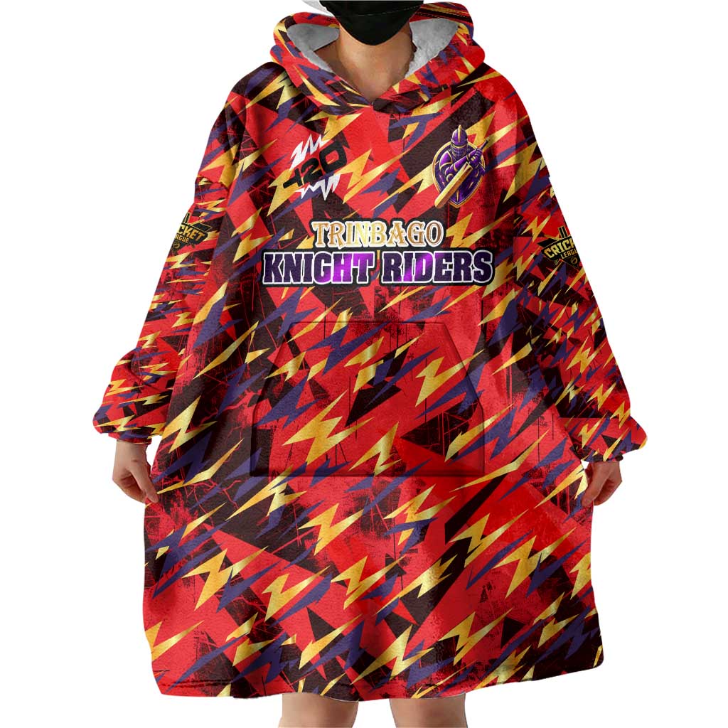 Personalised Trinidad and Tobago Cricket Knight Riders Wearable Blanket Hoodie Trinbago’s Thunder Charge
