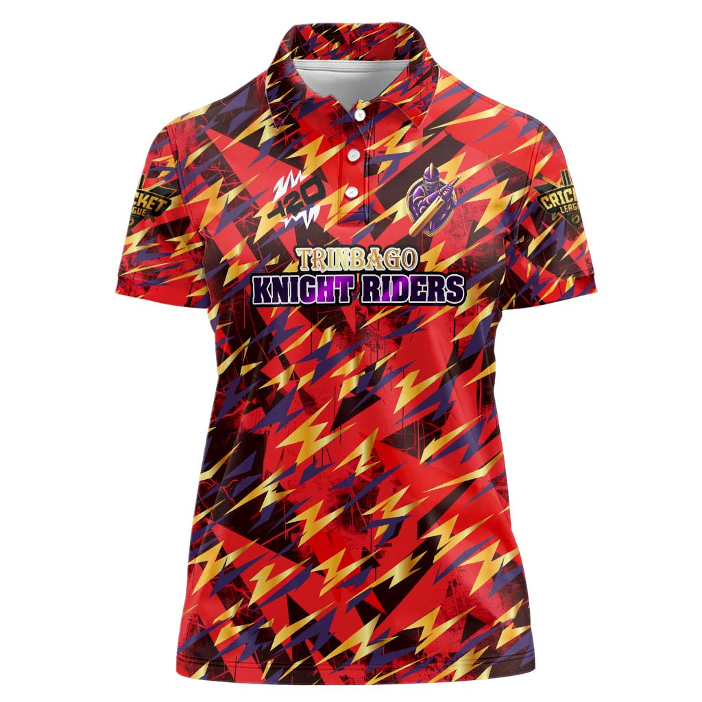 Personalised Trinidad and Tobago Cricket Knight Riders Women Polo Shirt Trinbago’s Thunder Charge