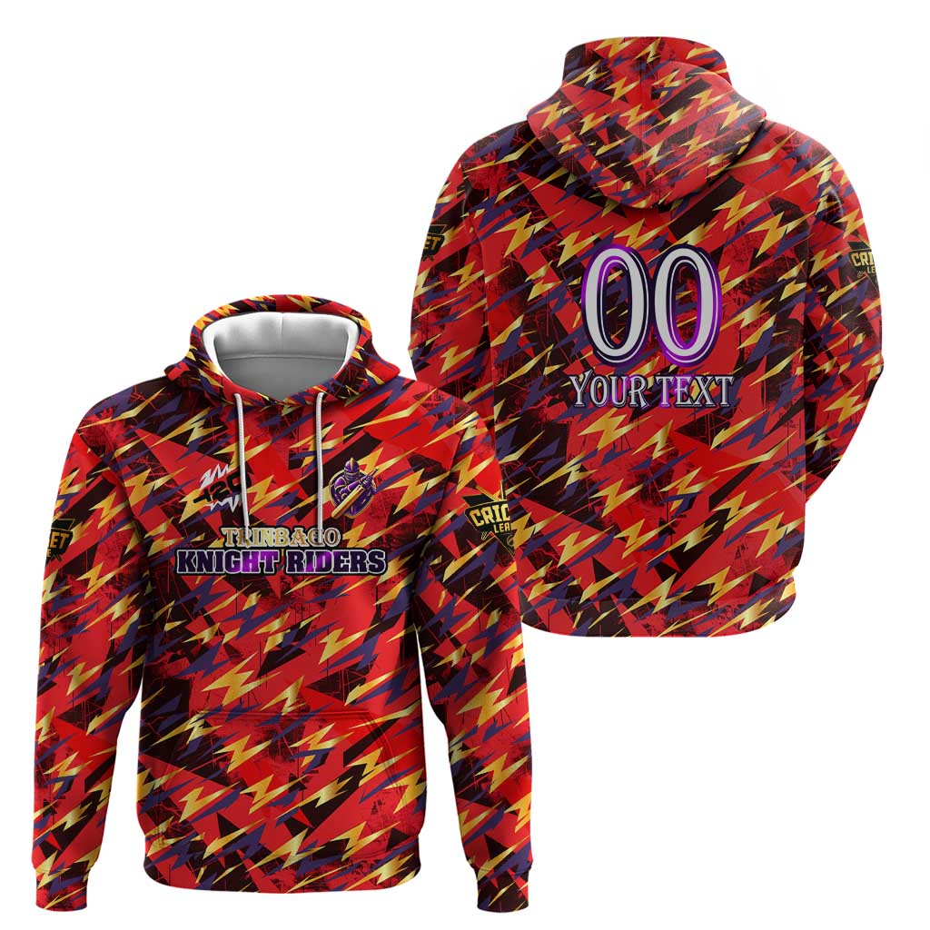 Personalised Trinidad and Tobago Cricket Knight Riders Zip Hoodie Trinbago’s Thunder Charge