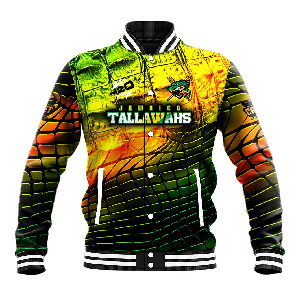 Personalised Jamaica Cricket Tallawahs Baseball Jacket Striking with Reggae Firepower