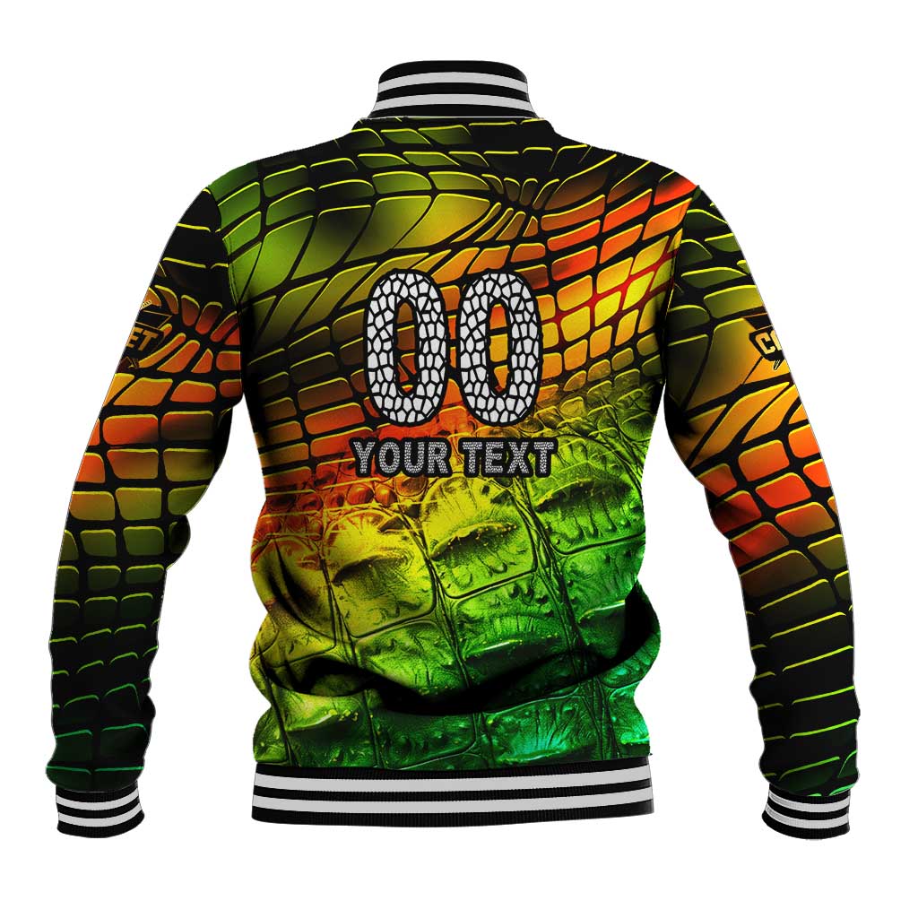Personalised Jamaica Cricket Tallawahs Baseball Jacket Striking with Reggae Firepower