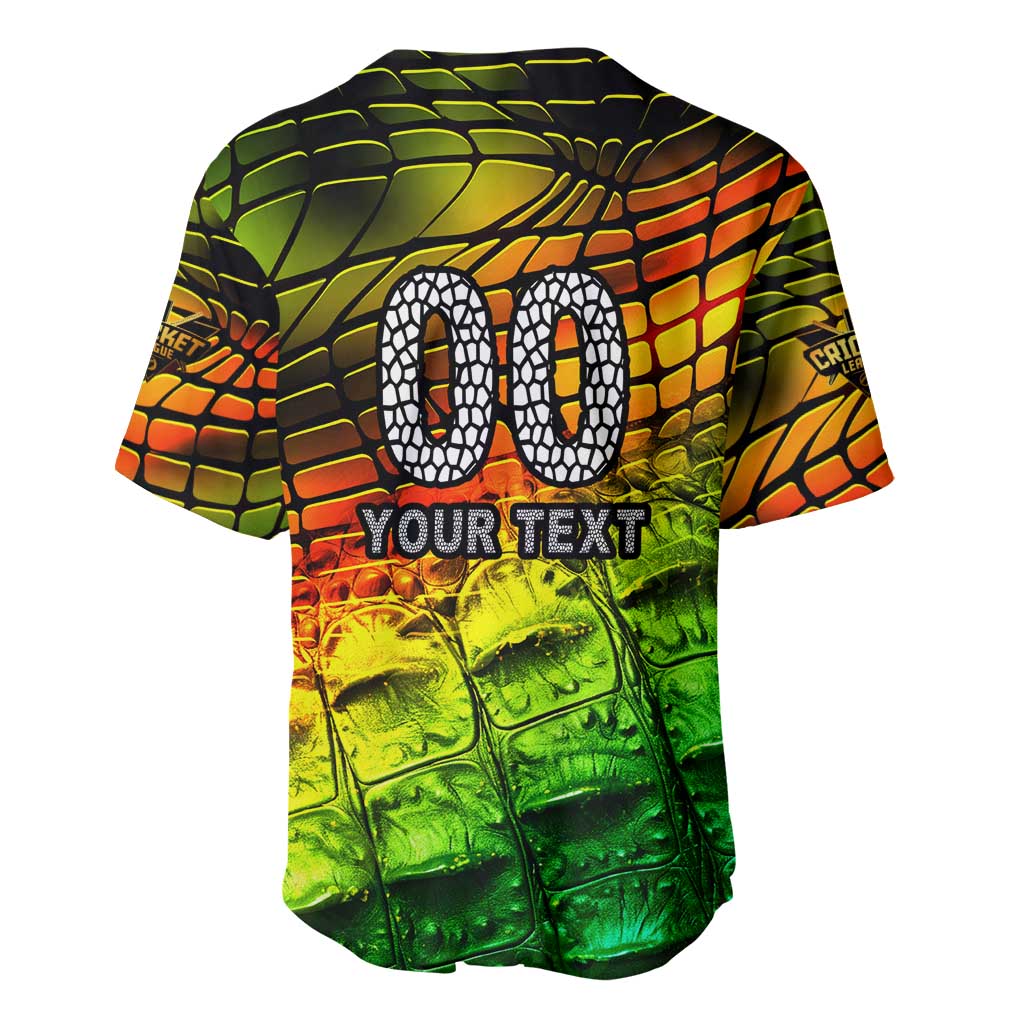 Personalised Jamaica Cricket Tallawahs Baseball Jersey Striking with Reggae Firepower
