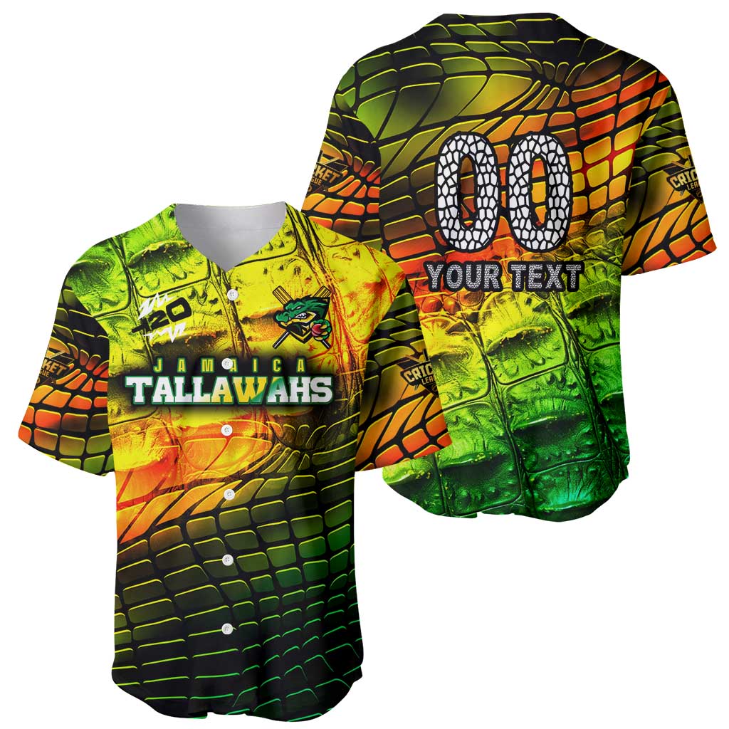 Personalised Jamaica Cricket Tallawahs Baseball Jersey Striking with Reggae Firepower