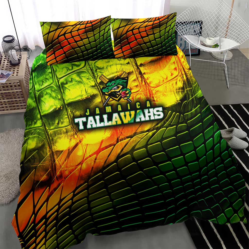 Jamaica Cricket Tallawahs Bedding Set Striking with Reggae Firepower