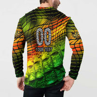 Personalised Jamaica Cricket Tallawahs Button Sweatshirt Striking with Reggae Firepower