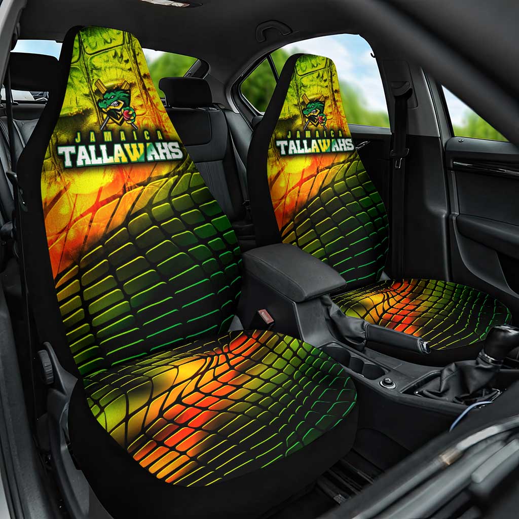 Jamaica Cricket Tallawahs Car Seat Cover Striking with Reggae Firepower