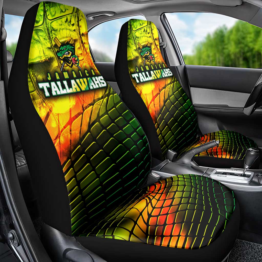 Jamaica Cricket Tallawahs Car Seat Cover Striking with Reggae Firepower