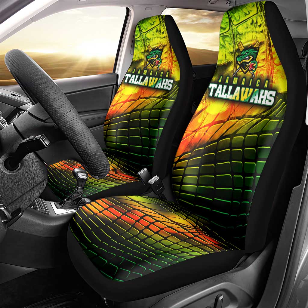 Jamaica Cricket Tallawahs Car Seat Cover Striking with Reggae Firepower