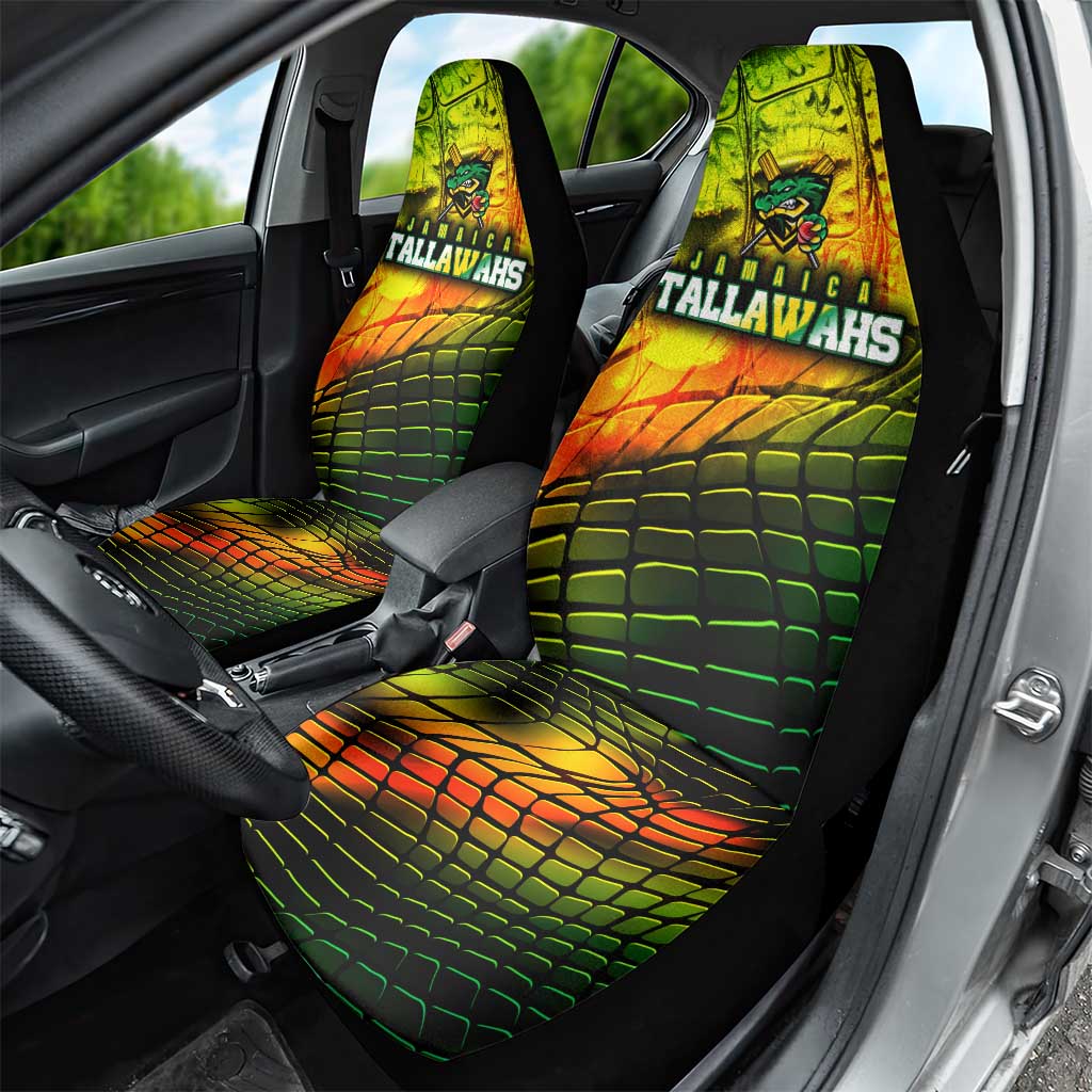 Jamaica Cricket Tallawahs Car Seat Cover Striking with Reggae Firepower