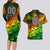 Personalised Jamaica Cricket Tallawahs Couples Matching Long Sleeve Bodycon Dress and Hawaiian Shirt Striking with Reggae Firepower