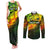 Personalised Jamaica Cricket Tallawahs Couples Matching Tank Maxi Dress and Long Sleeve Button Shirt Striking with Reggae Firepower