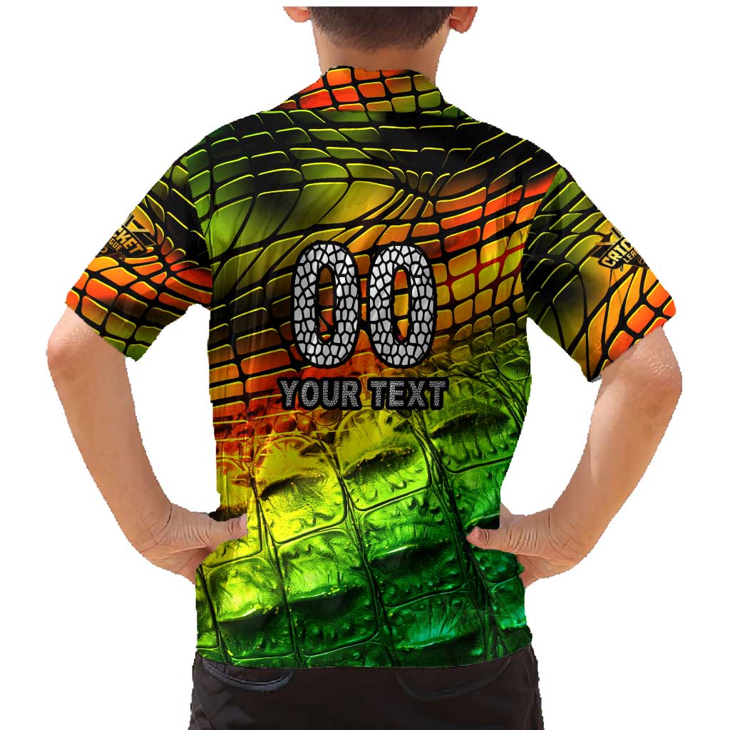 Personalised Jamaica Cricket Tallawahs Family Matching Mermaid Dress and Hawaiian Shirt Striking with Reggae Firepower