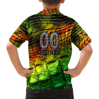 Personalised Jamaica Cricket Tallawahs Family Matching Off Shoulder Short Dress and Hawaiian Shirt Striking with Reggae Firepower