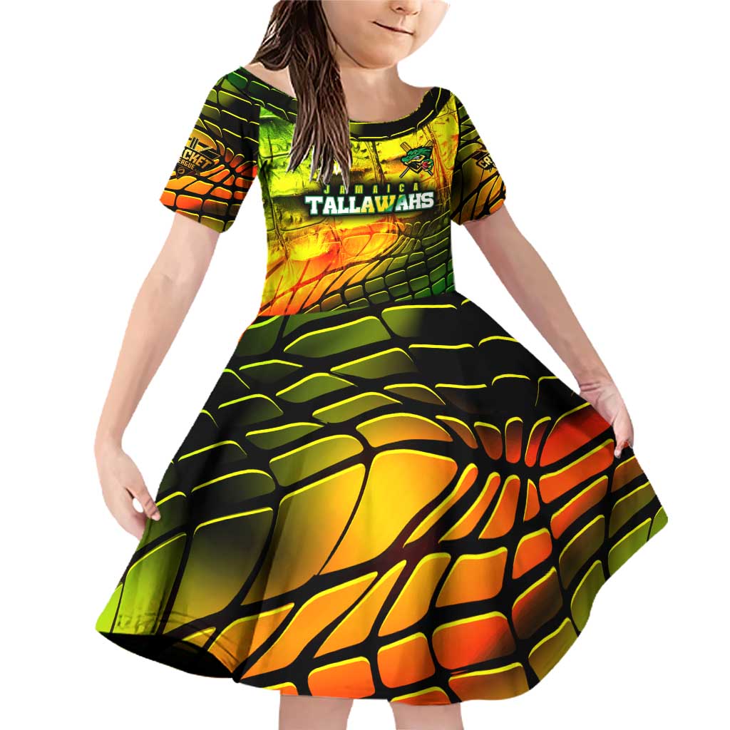 Personalised Jamaica Cricket Tallawahs Family Matching Off Shoulder Short Dress and Hawaiian Shirt Striking with Reggae Firepower