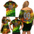 Personalised Jamaica Cricket Tallawahs Family Matching Off Shoulder Short Dress and Hawaiian Shirt Striking with Reggae Firepower
