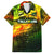 Personalised Jamaica Cricket Tallawahs Family Matching Short Sleeve Bodycon Dress and Hawaiian Shirt Striking with Reggae Firepower