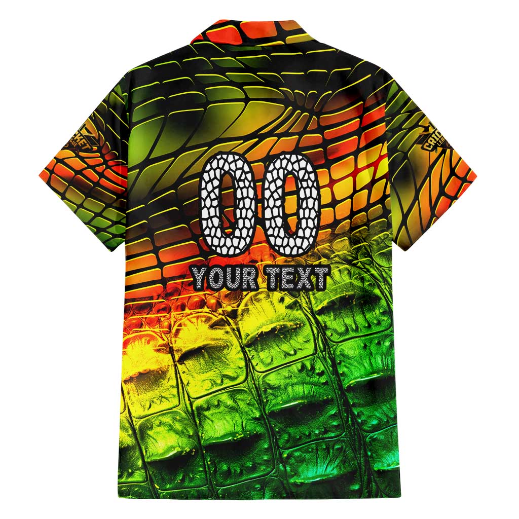 Personalised Jamaica Cricket Tallawahs Family Matching Short Sleeve Bodycon Dress and Hawaiian Shirt Striking with Reggae Firepower