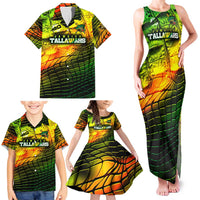 Personalised Jamaica Cricket Tallawahs Family Matching Tank Maxi Dress and Hawaiian Shirt Striking with Reggae Firepower