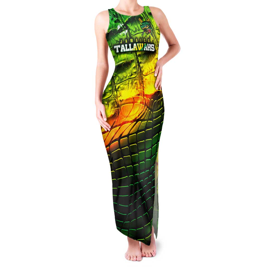 Personalised Jamaica Cricket Tallawahs Family Matching Tank Maxi Dress and Hawaiian Shirt Striking with Reggae Firepower