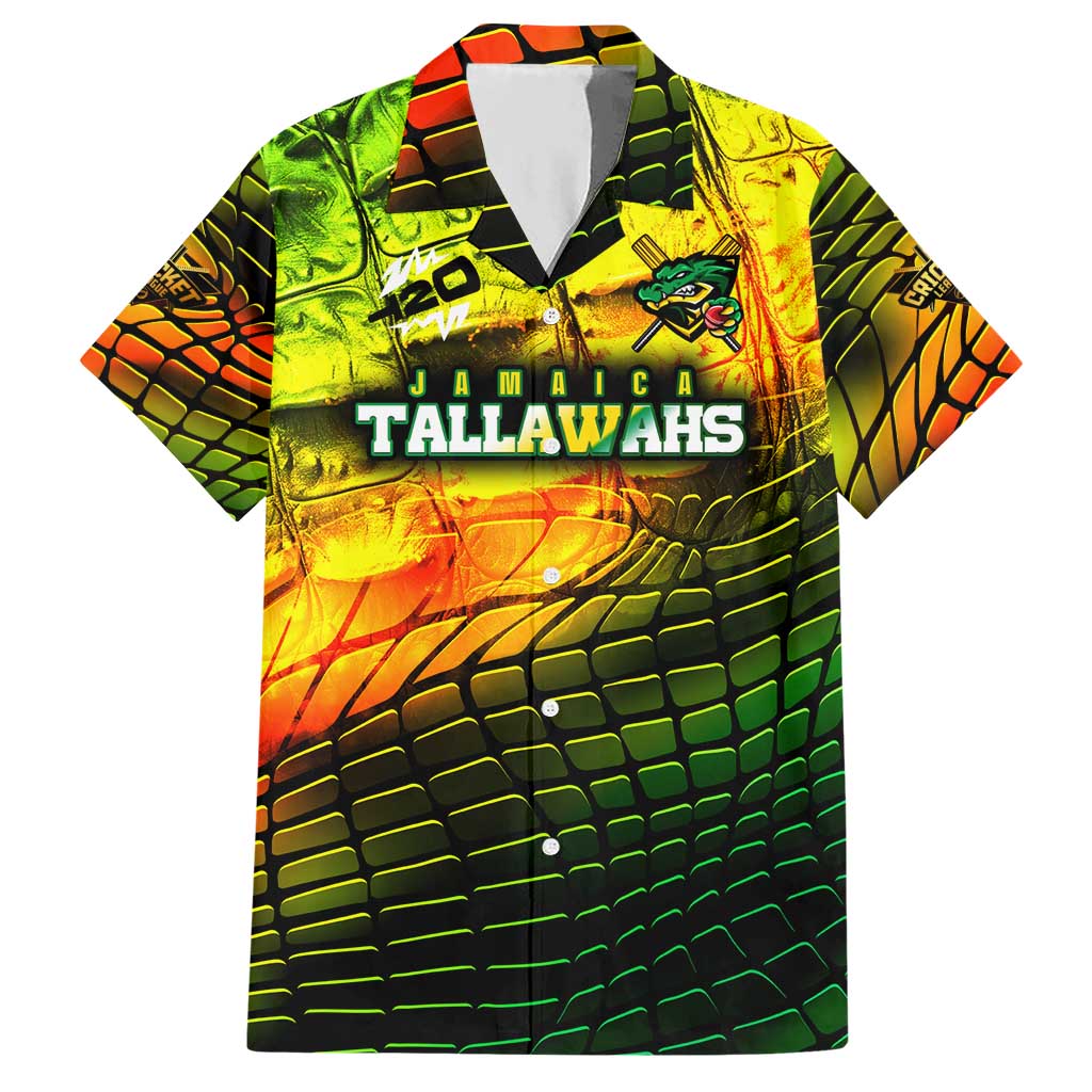 Personalised Jamaica Cricket Tallawahs Hawaiian Shirt Striking with Reggae Firepower