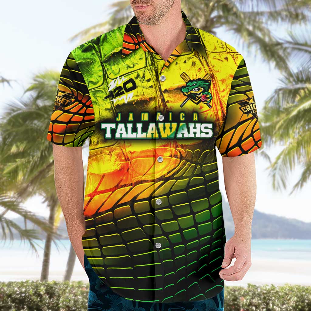 Personalised Jamaica Cricket Tallawahs Hawaiian Shirt Striking with Reggae Firepower
