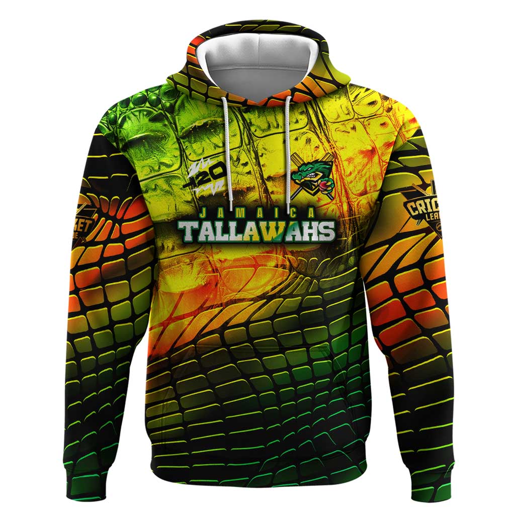 Personalised Jamaica Cricket Tallawahs Hoodie Striking with Reggae Firepower