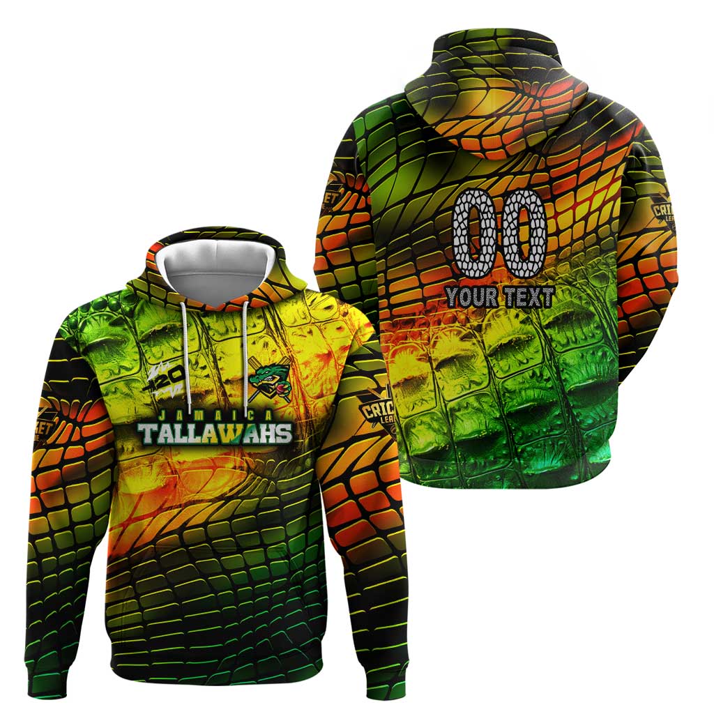 Personalised Jamaica Cricket Tallawahs Hoodie Striking with Reggae Firepower