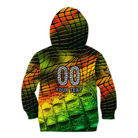 Personalised Jamaica Cricket Tallawahs Kid Hoodie Striking with Reggae Firepower