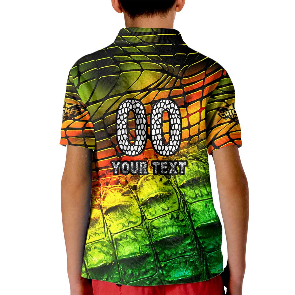 Personalised Jamaica Cricket Tallawahs Kid Polo Shirt Striking with Reggae Firepower