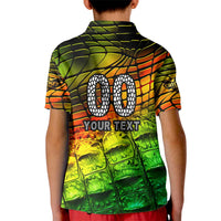 Personalised Jamaica Cricket Tallawahs Kid Polo Shirt Striking with Reggae Firepower