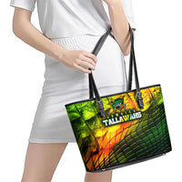 Jamaica Cricket Tallawahs Leather Tote Bag Striking with Reggae Firepower